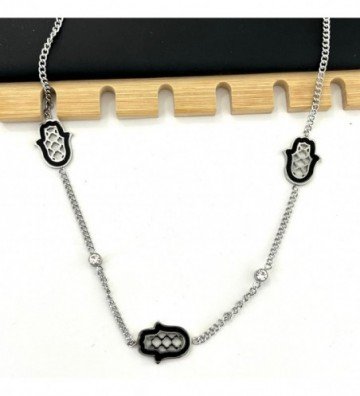 Collares acero plateado...