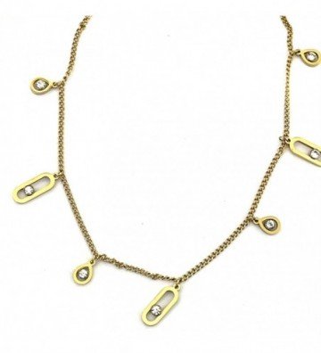 Collares acero dorado...