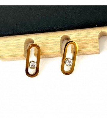 Pendientes acero dorado...