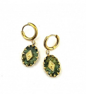 Pendientes acero dorado...