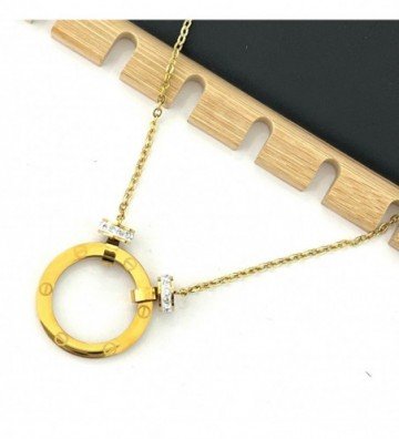 Collares acero dorado...