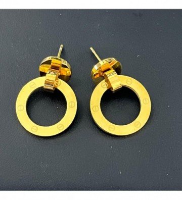 Pendientes acero dorado...