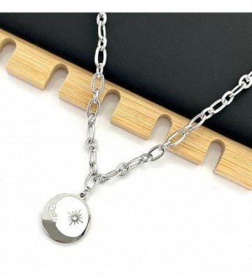 Collares acero plateado...