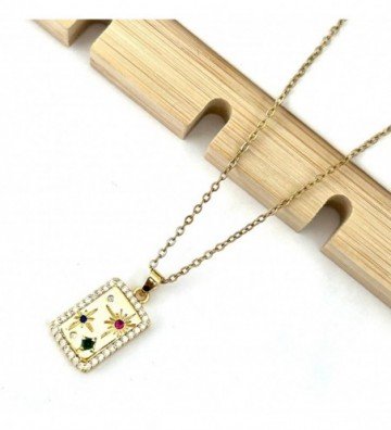 Collares acero dorado...
