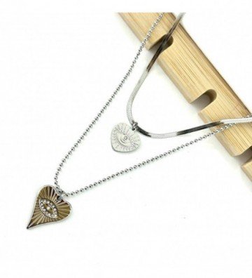Collares acero plateado...