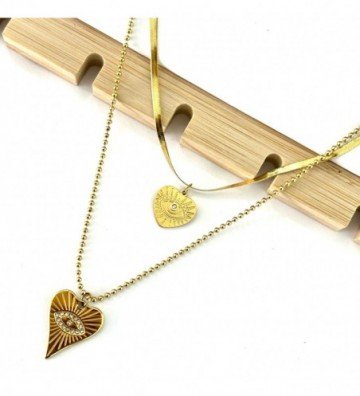 Collares acero dorado...
