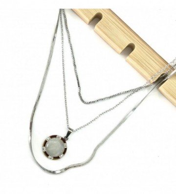 Collares acero plateado...