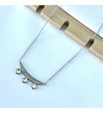 Collares acero plateado...