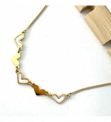 Collares acero dorado...
