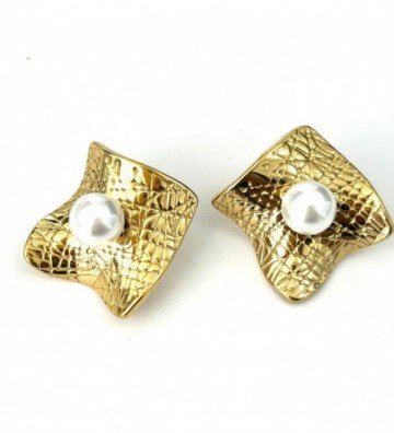 Pendientes acero dorado...