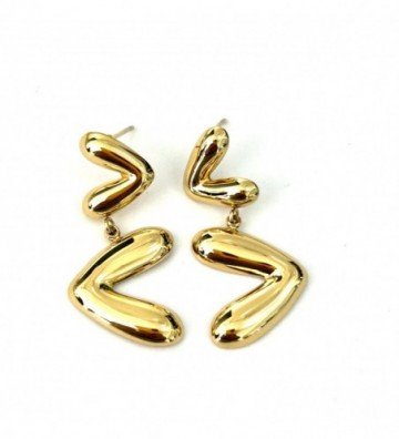 Pendientes acero dorado...