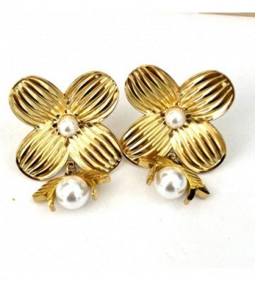 Pendientes acero dorado...