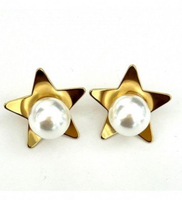 Pendientes acero dorado...