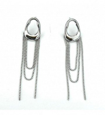 Pendientes acero plateado...