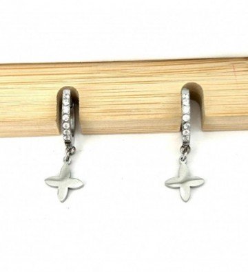 Pendientes acero plateado...