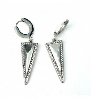 Pendientes acero plateado...