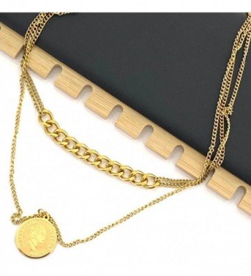 Collares acero dorado...