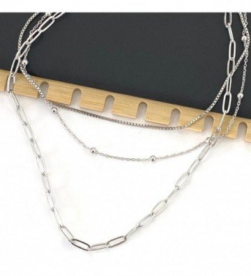 Collares acero plateado...