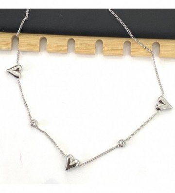 Collares acero plateado...