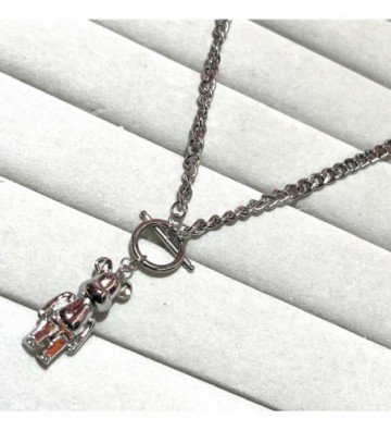 Collares acero plateado...