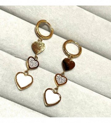 Pendientes acero dorado...