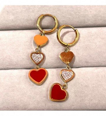 Pendientes acero dorado...