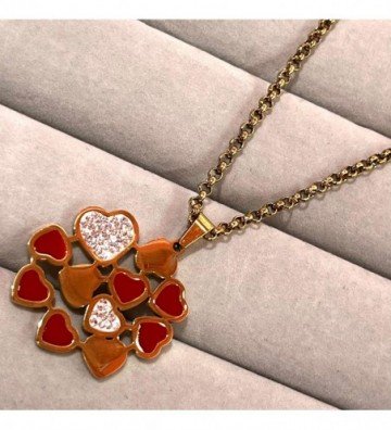 Collares acero dorado...