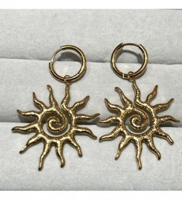 Pendientes acero dorado...