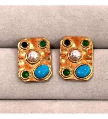 Pendientes acero dorado...