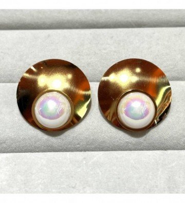 Pendientes acero dorado...
