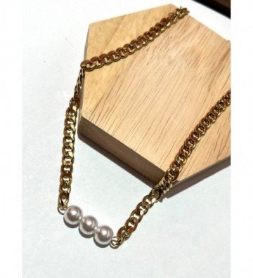 Collares acero dorado...