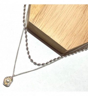 Collares acero plateado...