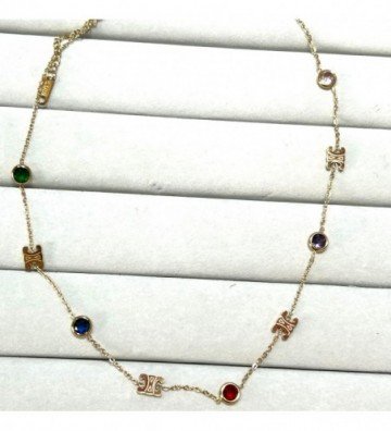 Collares acero dorado...