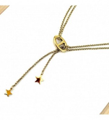 Collares acero dorado...