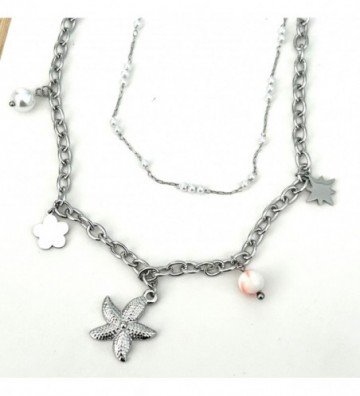 Collares acero plateado...