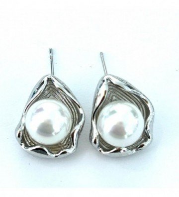 Pendientes acero plateado...