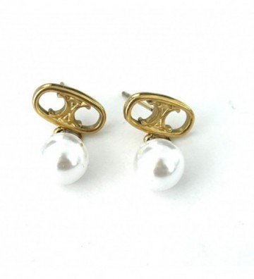 Pendientes acero dorado...