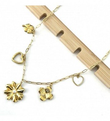 Collares acero dorado...