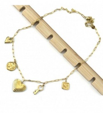 Collares acero dorado...