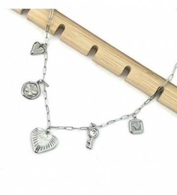 Collares acero plateado...