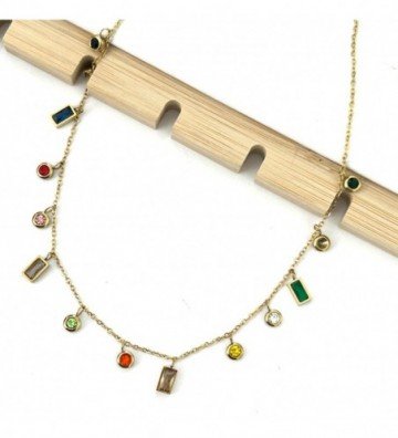 Collares acero dorado...