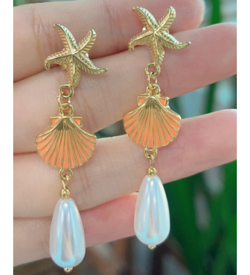 Pendientes acero Dorado...