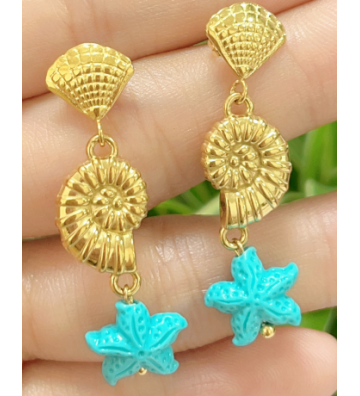 Pendientes acero Dorado...