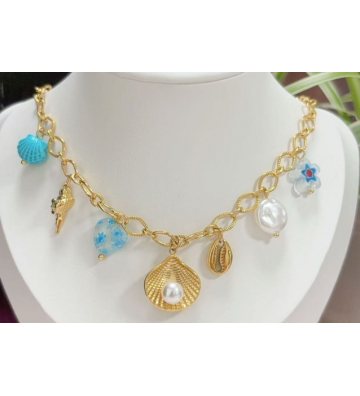Collares acero Dorado...