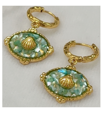 Pendientes acero Dorado...