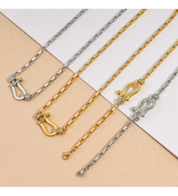 Collares acero Plateado...