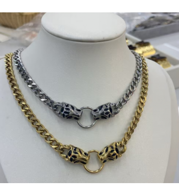 Collares acero Dorado...
