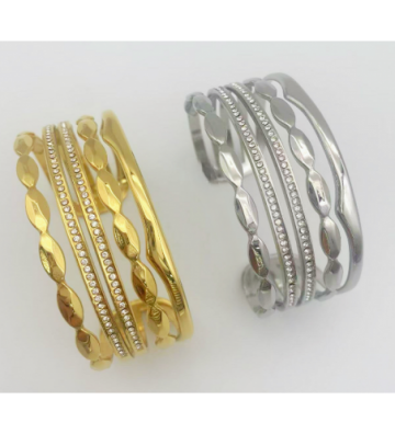 Pulseras brazaletes acero...