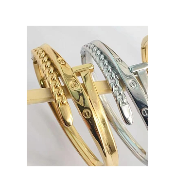 Pulseras brazaletes acero...