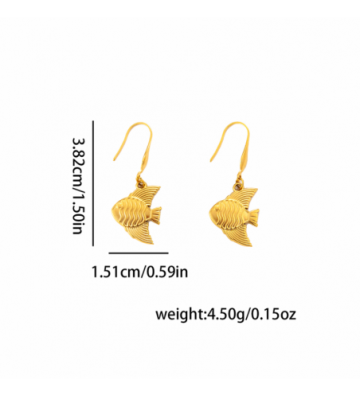 Pendientes acero Dorado...